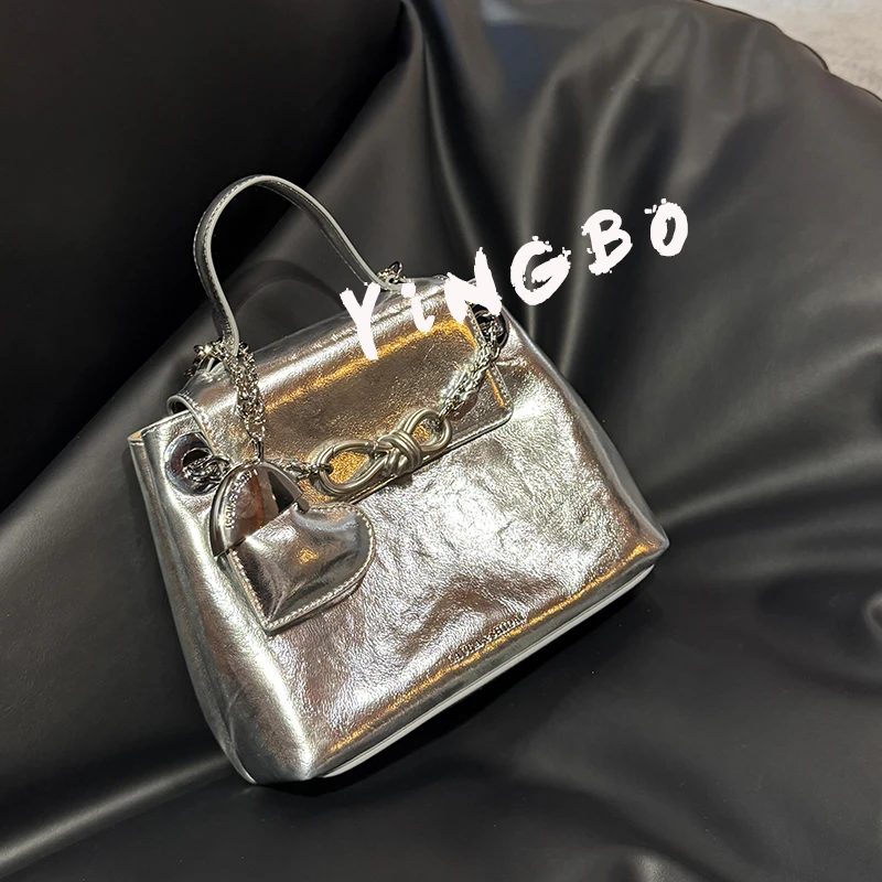 【英柏甄选】SD-5313-珍珠银 然与纯小众设计感时尚单肩百搭女包