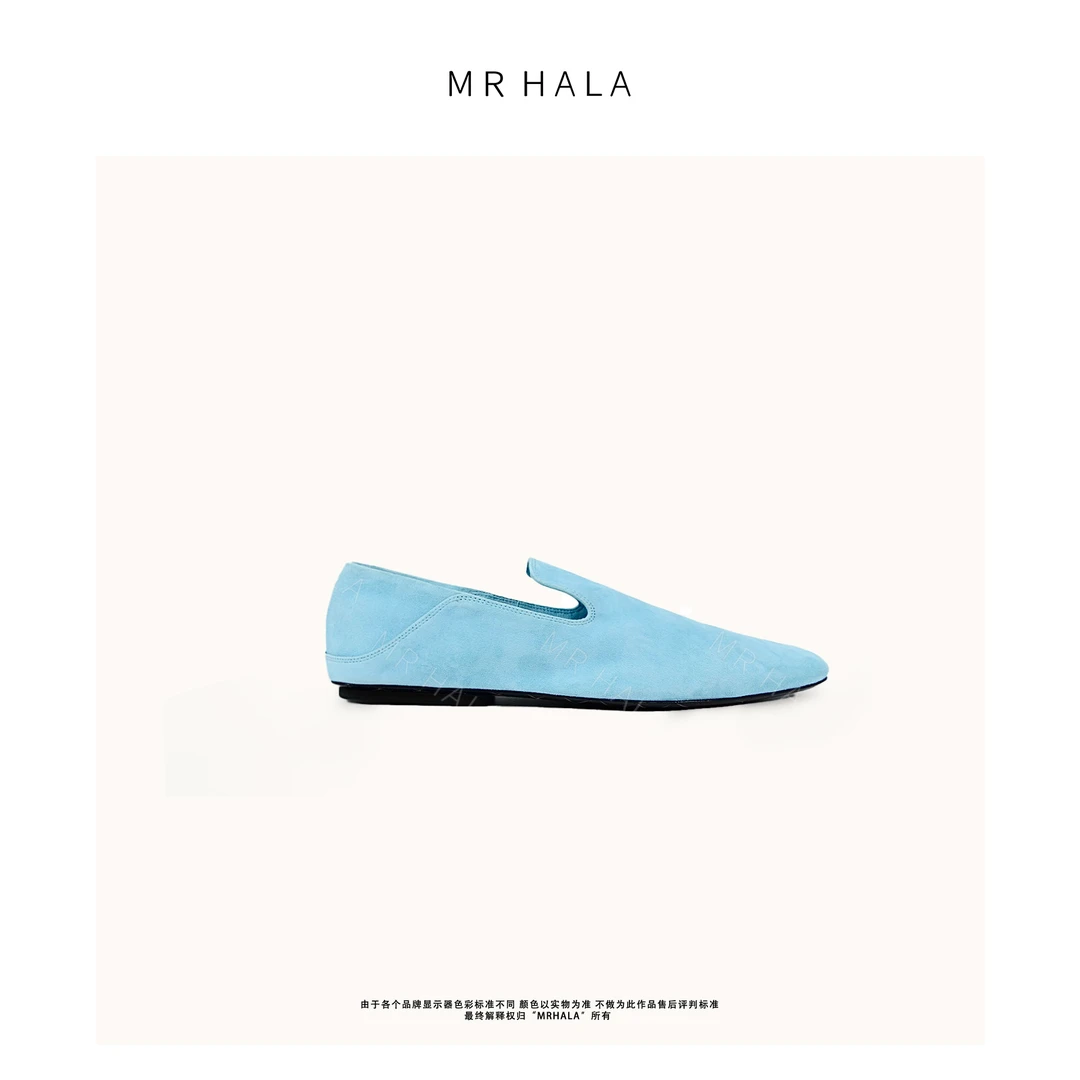 MRHALA 显珑意制丝光反绒羊皮单鞋女 LX41035