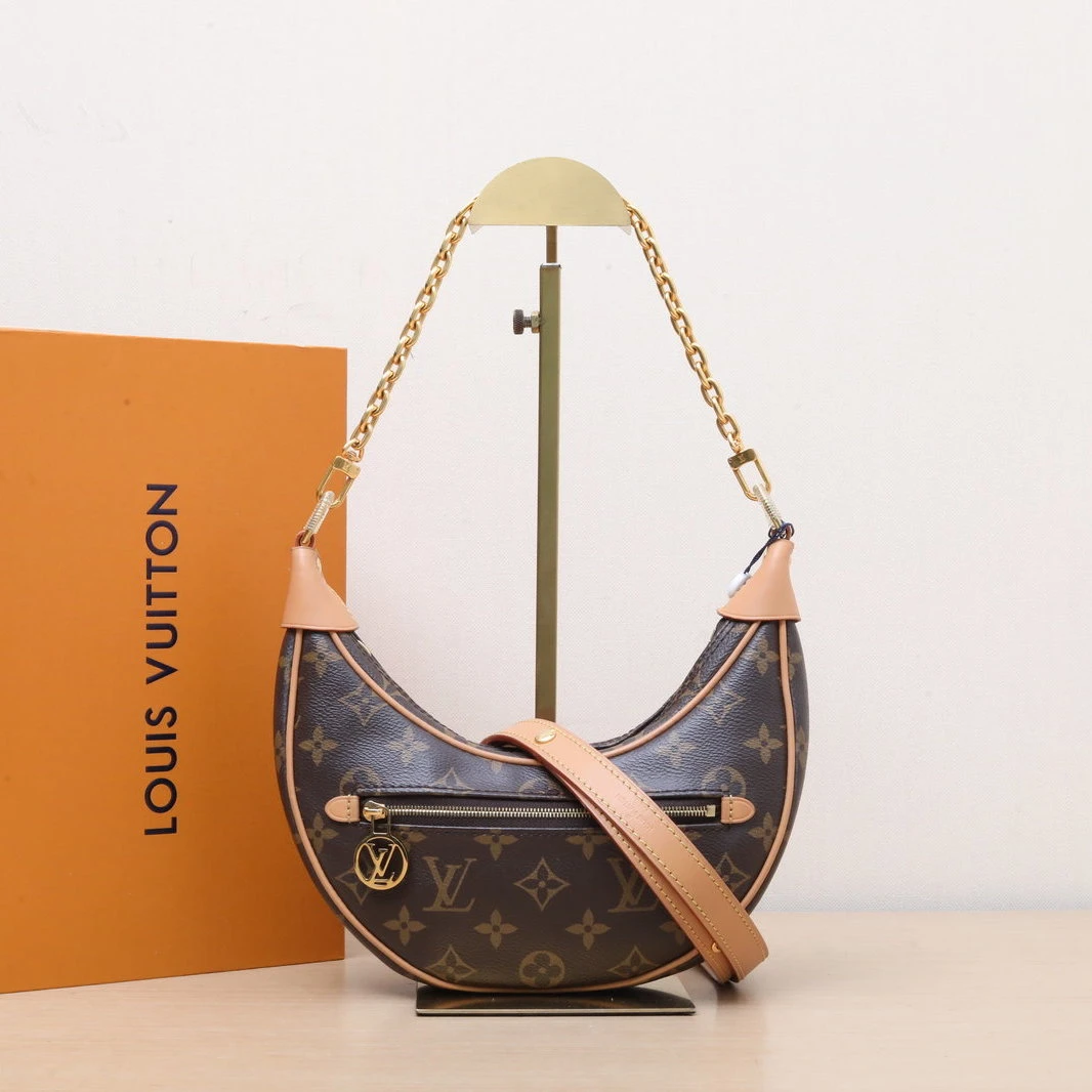 95新 LouisVuitton/路易威登 【娇】Loop豌豆包老花PVC芯片 805864