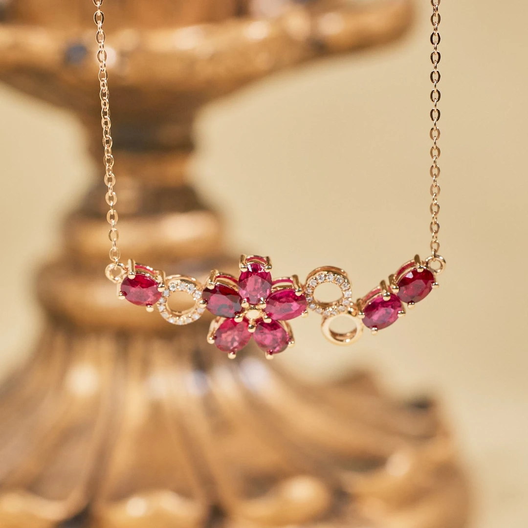 非遗好物分享【歪歪】*红宝石锁骨链*18K金镶嵌U3212