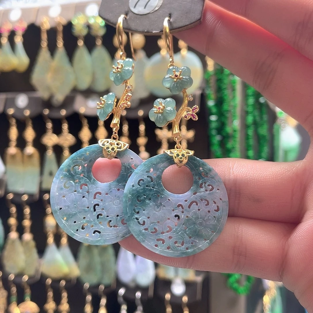 翡翠未镶嵌耳饰翡翠