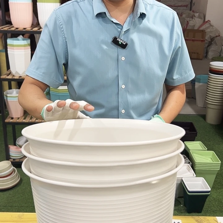 特价矮陶口30高21白色带托3只