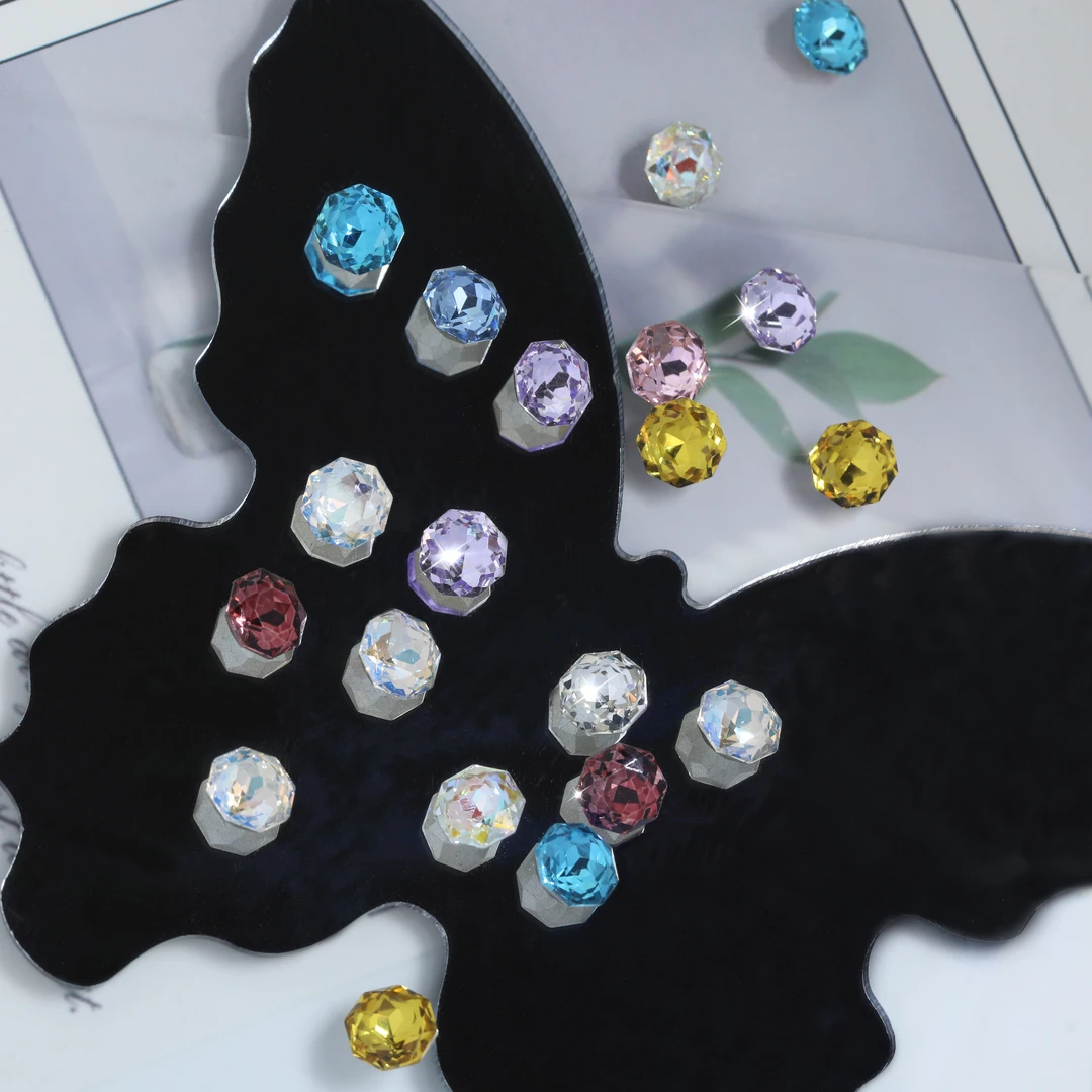 瑶瑶美甲钻饰品超萌色8*8八边玫瑰美甲钻高品精工超闪彩色尖底