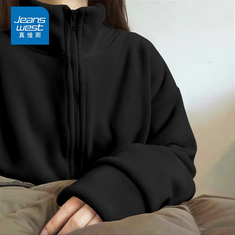 真维斯卫衣外套女2025新款秋冬季爆款小个子加绒加厚开衫上衣休闲