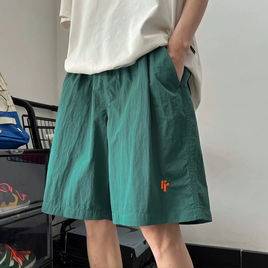 薄款大码速干运动短裤男潮牌百搭休闲五分裤夏季宽松冰丝沙滩中裤
