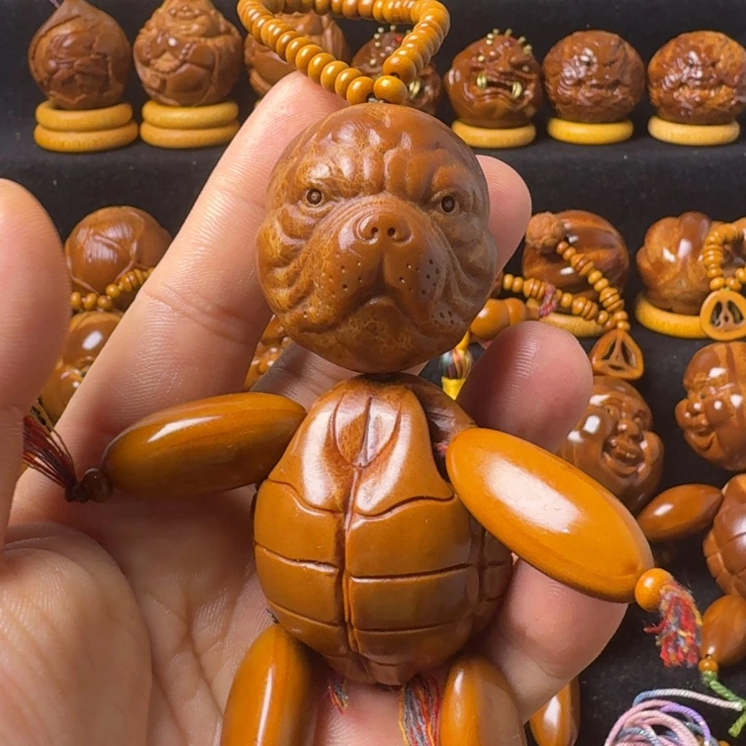 把件橄榄核小狗手把件