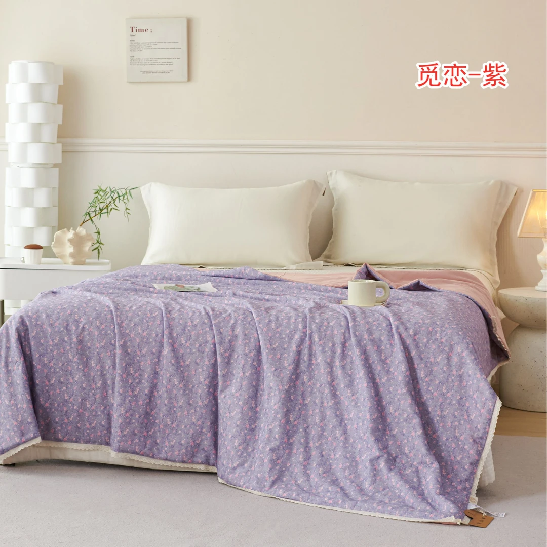 【花边被子】纯棉双层纱花边被子 小尺寸150*200 大尺寸200*230