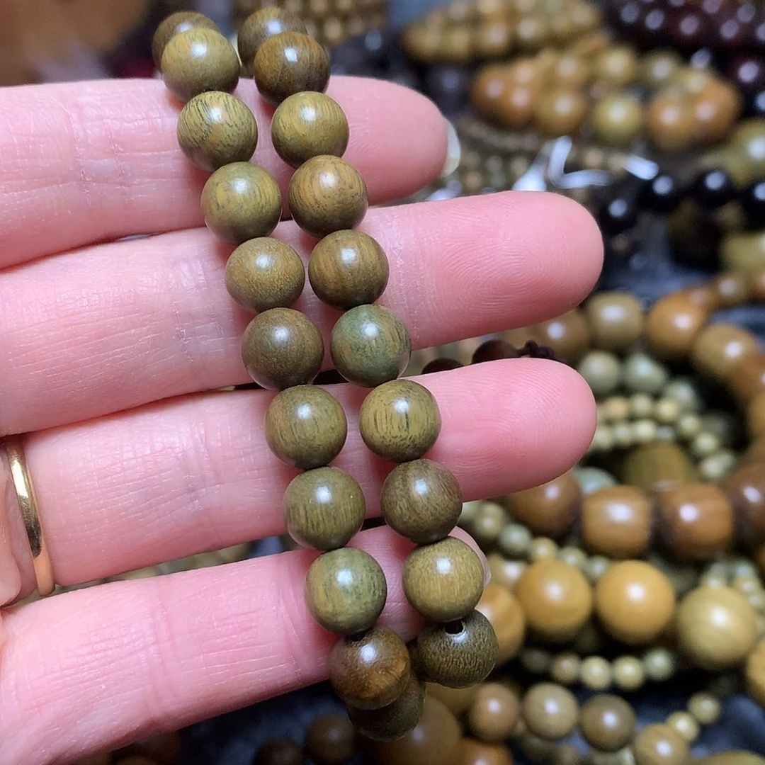 维腊木（绿檀）手串/手链吴***成素圈双圈0.8