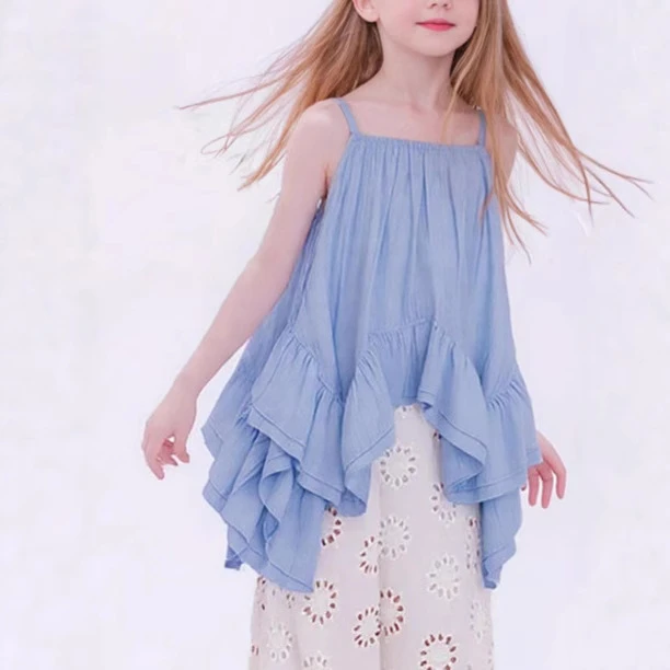 童装女童6-12岁潮流套装2025夏季新款小吊带阔腿裤套装中大童时尚