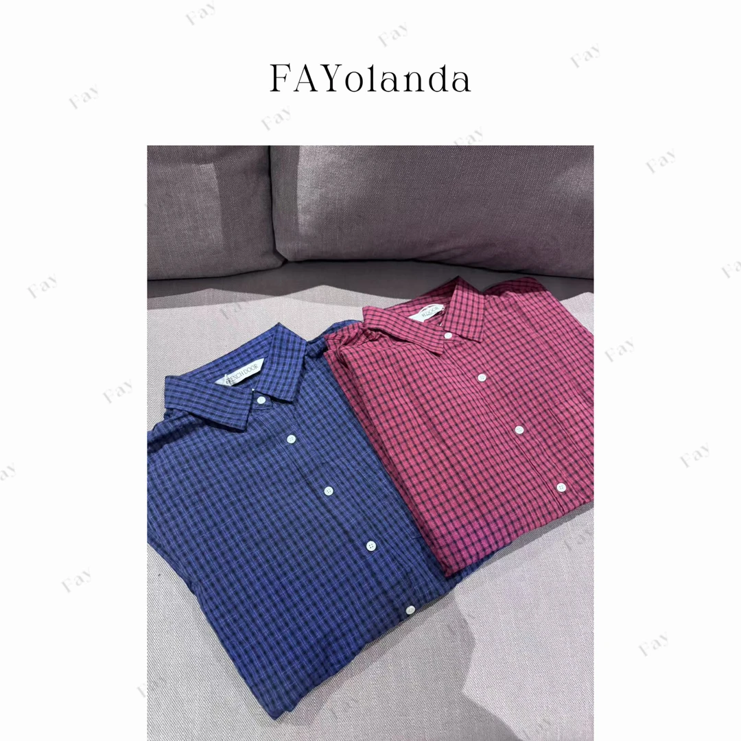 FAY | 简约复古细格衬衫（1H03806）