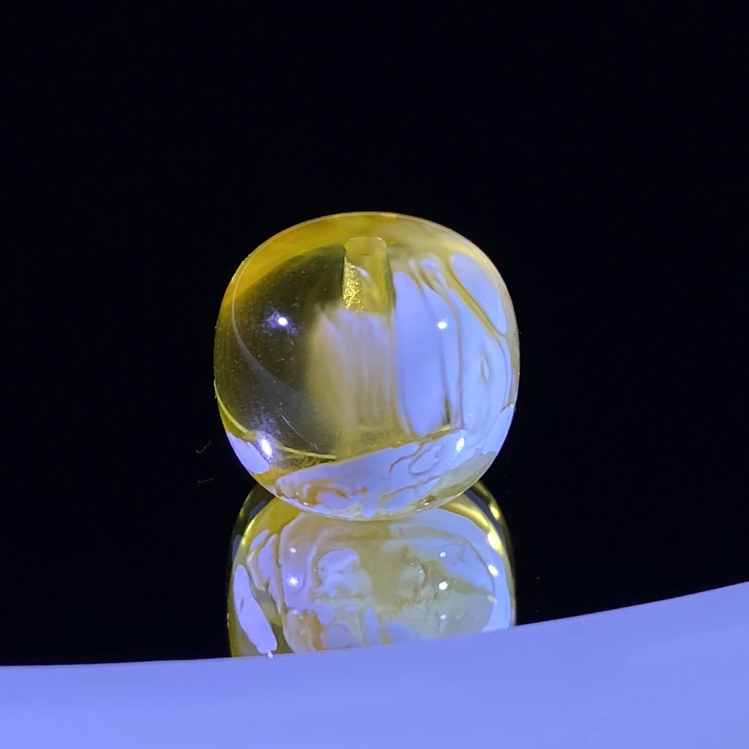 12.1mm金漆白溶洞蜜蜡老型 全品配串好看