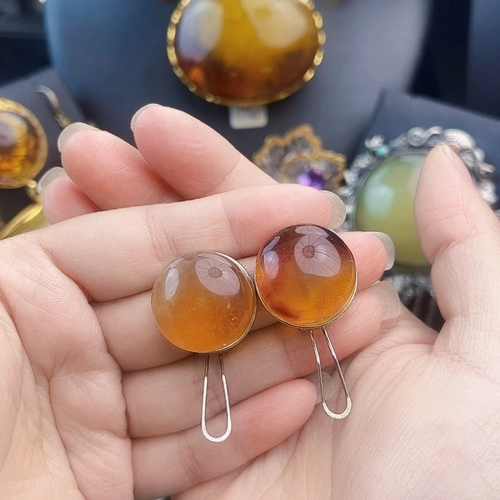 琥珀银S925镶嵌裸石