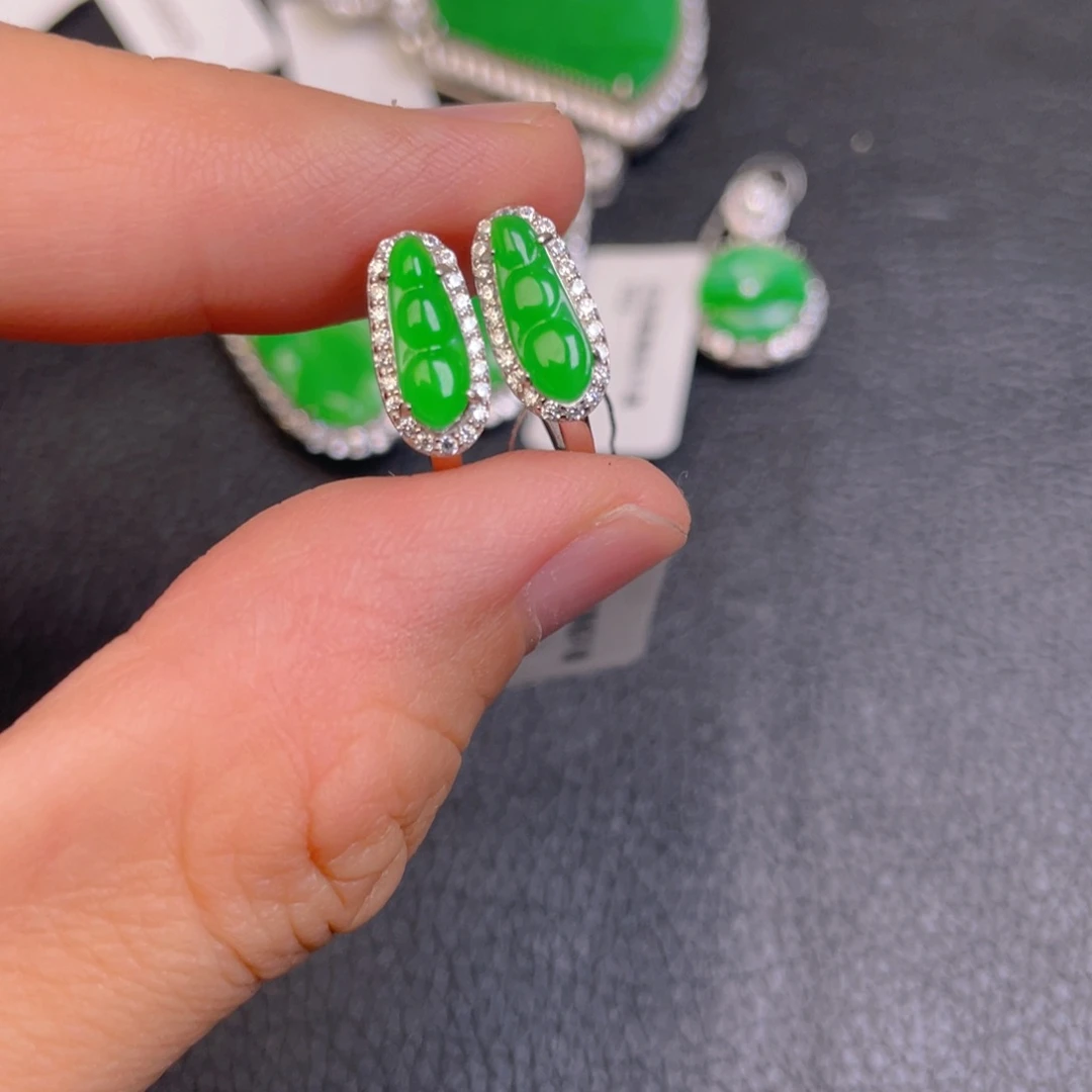 翡翠银S925镶嵌吊坠(不含链)