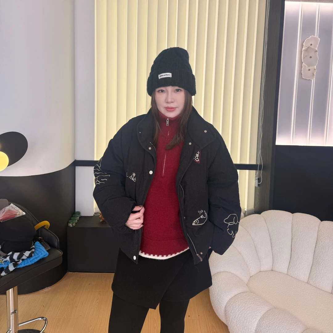 青青·STUDIO〖刺绣羽绒服〗冬款韩系重工刺绣短款羽绒服QQ25276