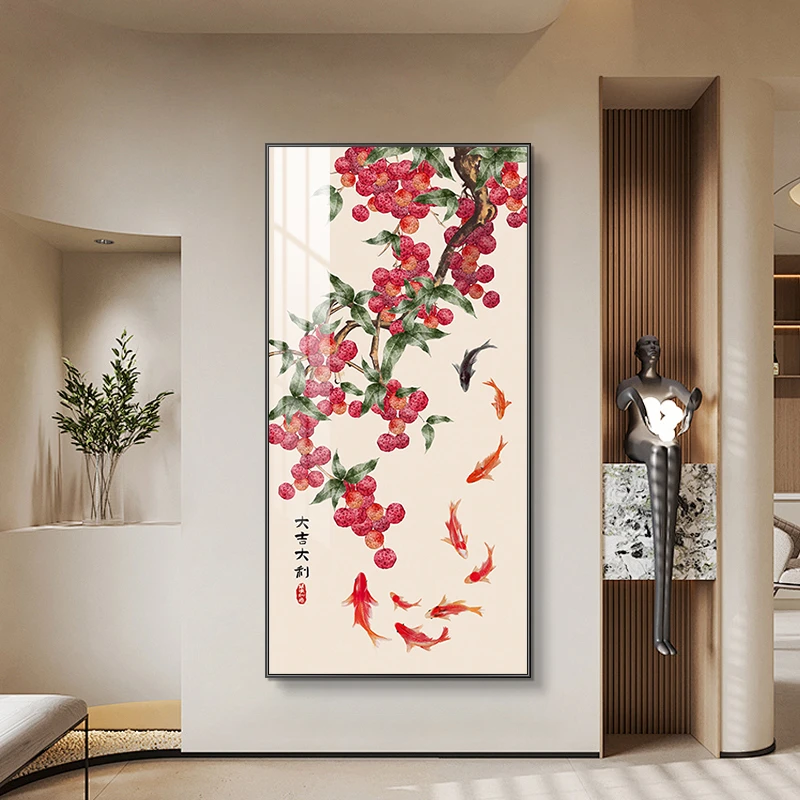 【银河】镶钻玄关装饰画大吉大利入户走廊过道挂画80*160