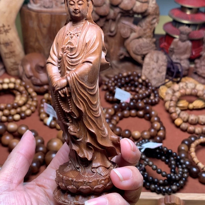 把件檀香木老山檀观音奶香