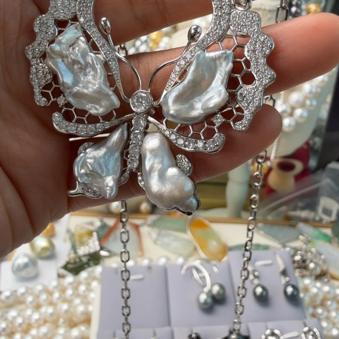 海水珍珠颈饰银S925镶嵌