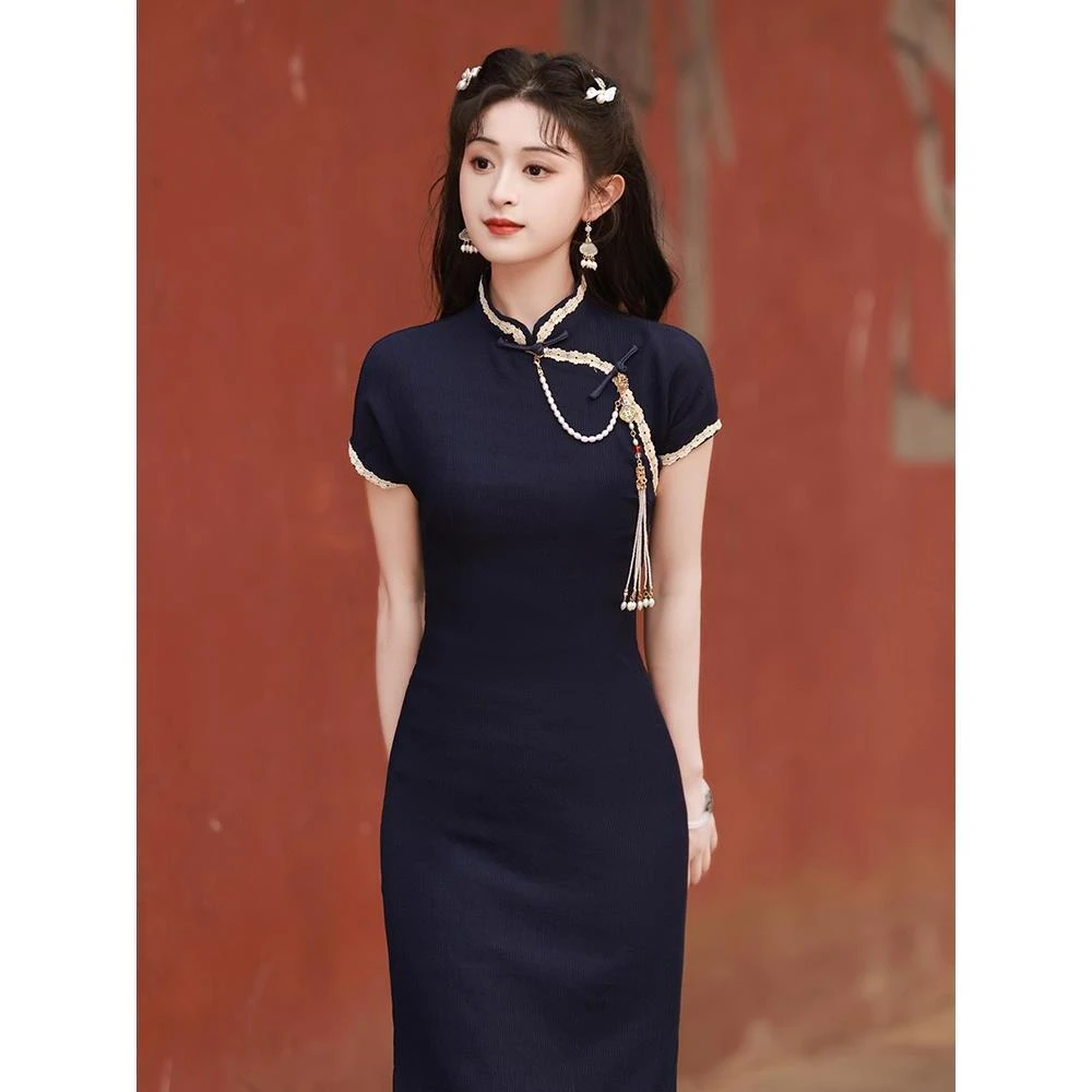 旗袍2025新款夏季改良新中式少女年轻款连衣裙国风日常可穿显瘦