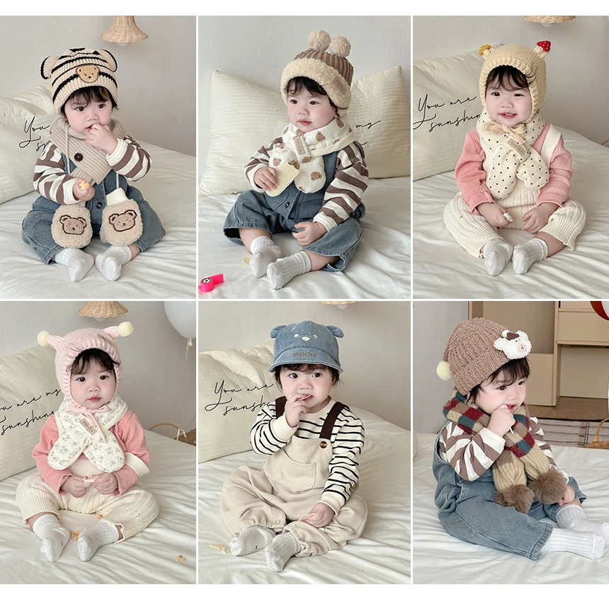 【C001-C199】宝宝秋冬帽子护耳针织毛线套头帽薄款婴幼儿