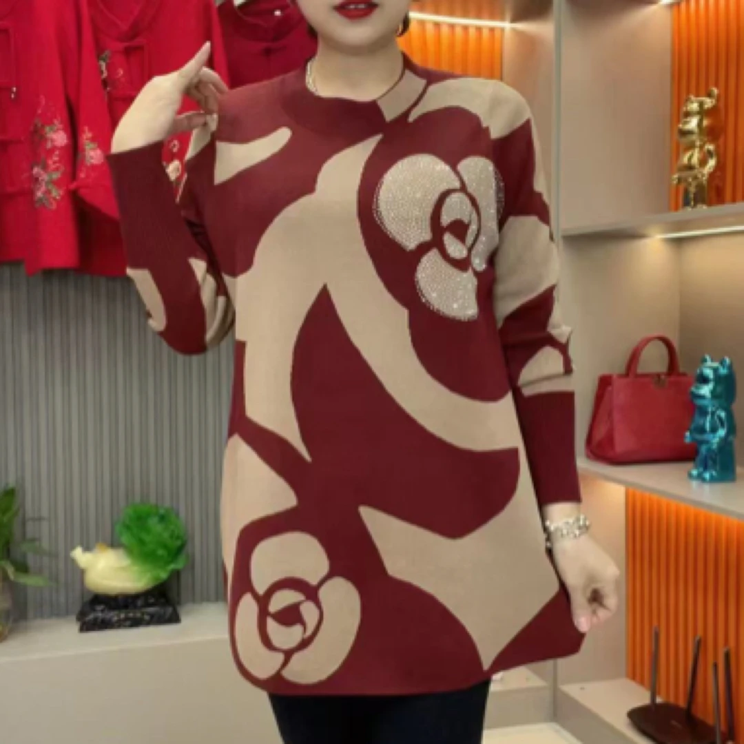 1005新款牡花针织圆领衫