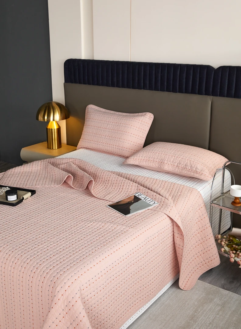 【羽鸿严选】韩式双面全棉床盖 高温砂洗 绗缝 夹棉四季通用