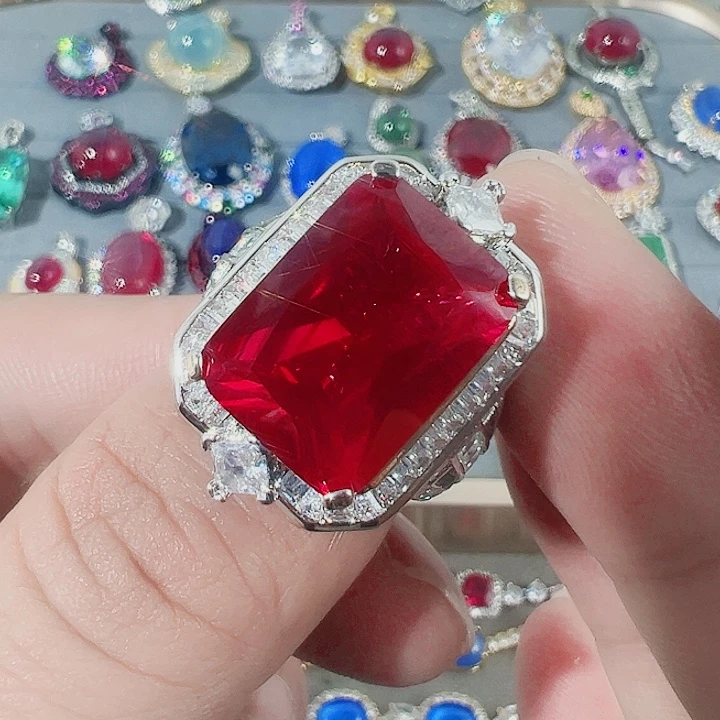非金属红色蓝色满镶嵌大宝贝