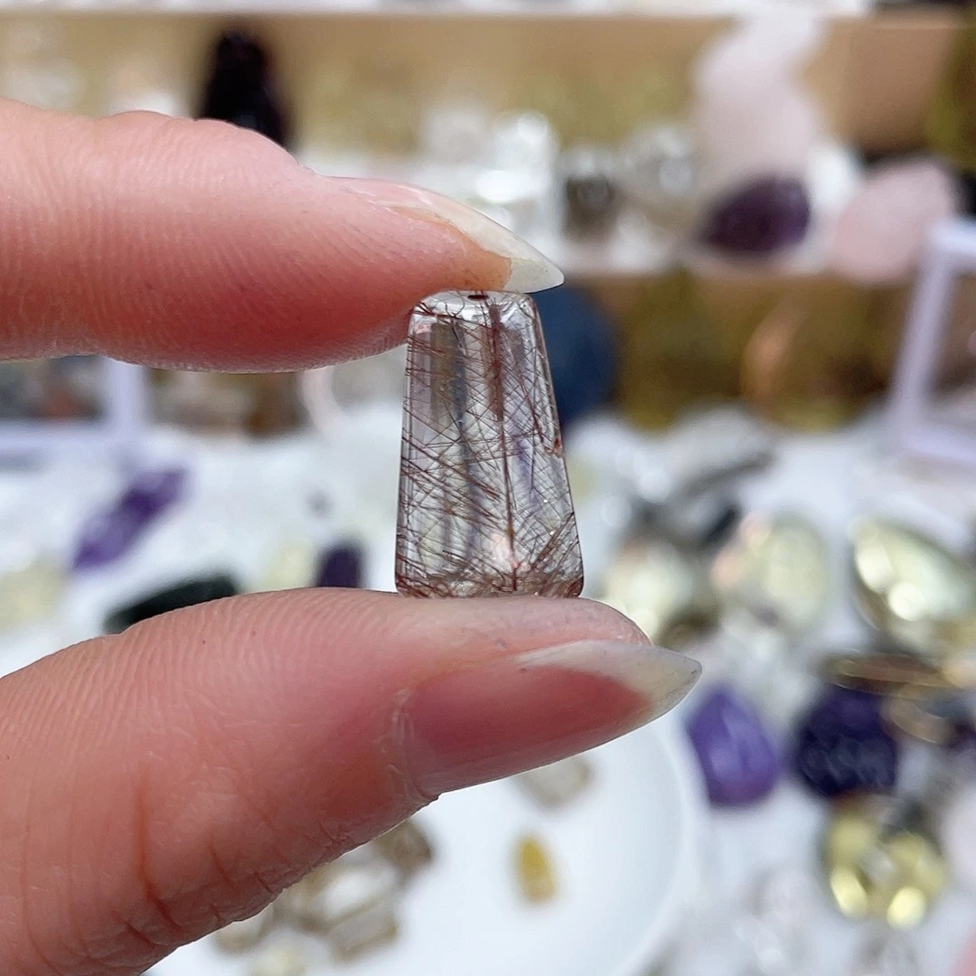 发晶珠宝半成品未镶嵌白***。