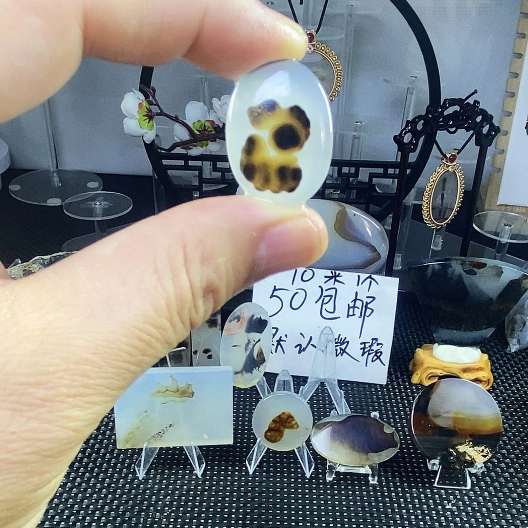 合成碳硅石非金属时尚图纹画面石饰品