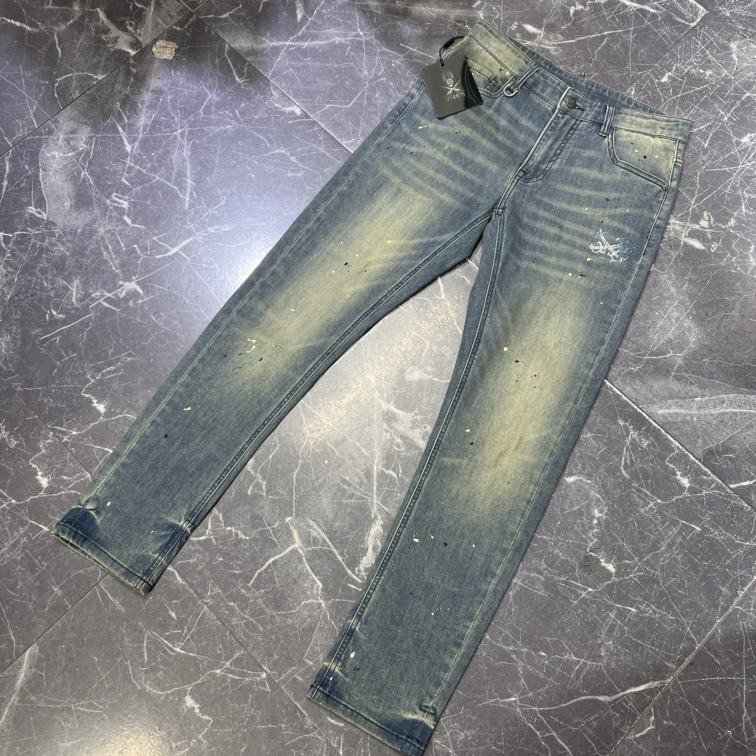 欧品夏季超薄舒适柔软透气微弹时尚潮流高端百搭牛仔裤 1070