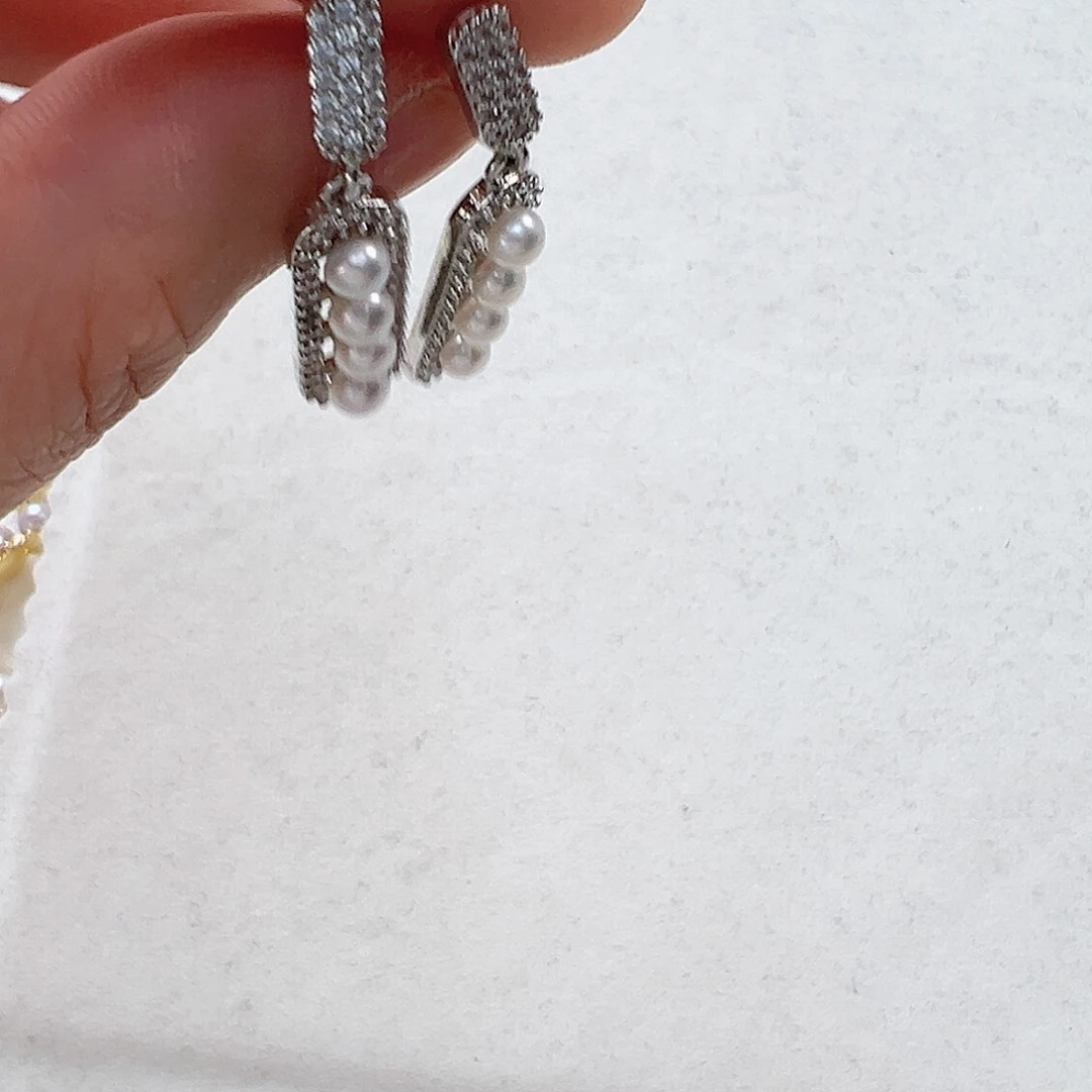 淡水珍珠耳饰未镶嵌四季豆