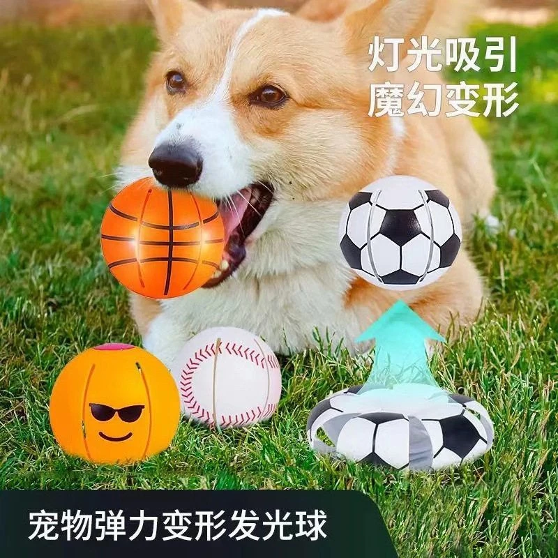 发光弹簧球宠物手压弹力玩具逗狗狗泰迪比熊自嗨解闷神器耐咬磨牙