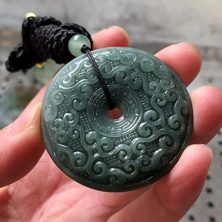 颈饰未镶嵌翡翠缅甸翡翠花开富贵平安扣