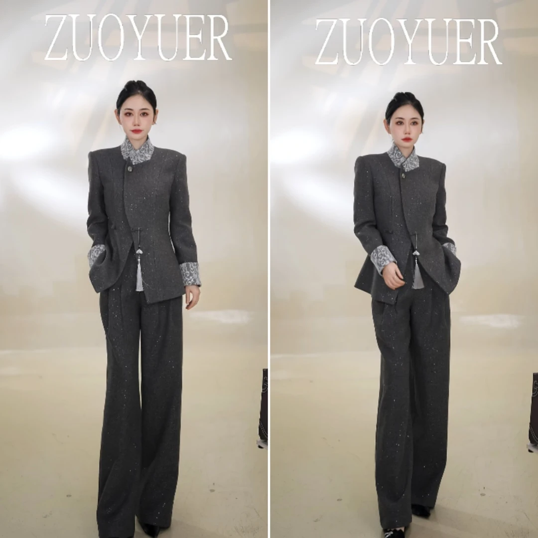 【ZYE】秋冬简约通勤气质套装经典针织商务时尚套装25943