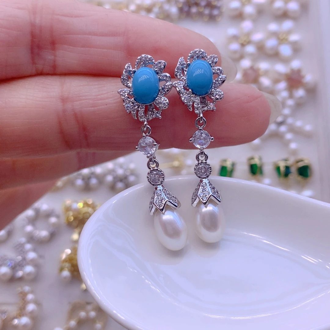 淡水珍珠合金耳饰