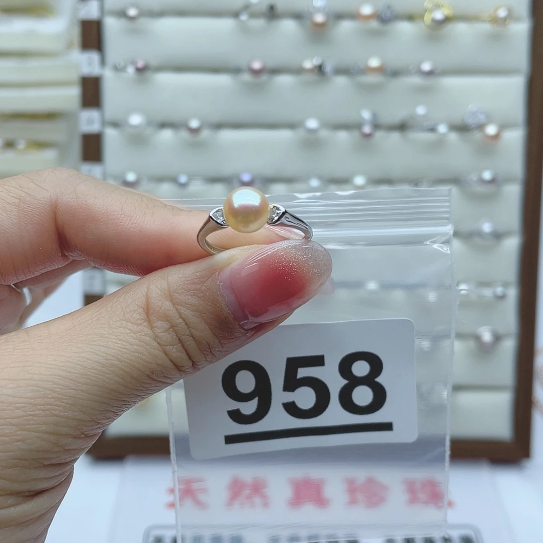 淡水珍珠珠宝奇石银S925镶嵌958