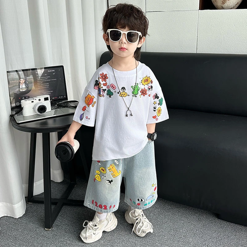 男女童夏装套装2025新款洋气两件套韩版潮儿童夏季爆款衣服