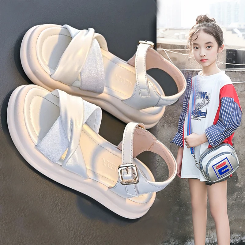 女童凉鞋2025夏季新款儿童休闲凉鞋中大童女孩沙滩鞋时尚百搭童鞋
