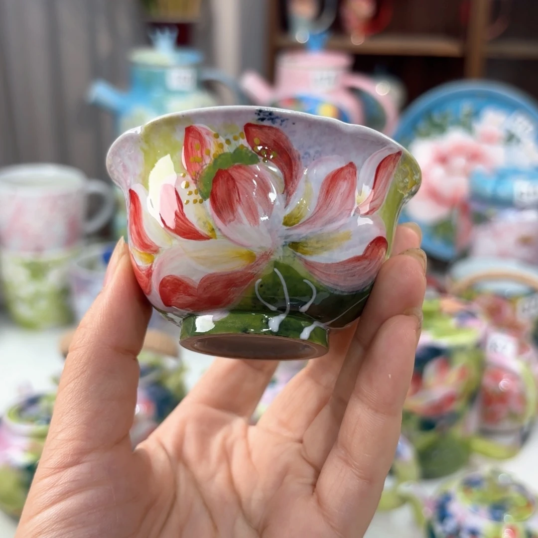 景德镇手绘高温釉下彩陶瓷茶具