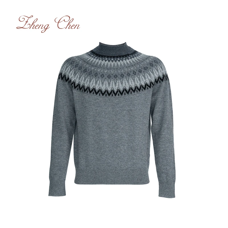 费尔岛100美利奴羊毛重磅加厚针织衫Y-M96206