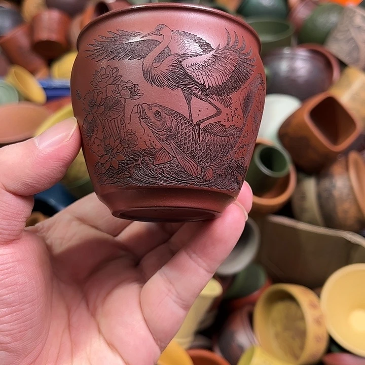 紫砂茶杯全手工紫砂主人杯