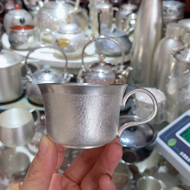 足银999麻纹茶杯90容量