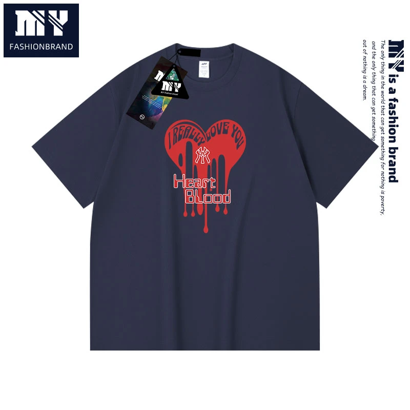 MY夏季情侣纯棉短袖T恤圆领宽松休闲设计夏款透气舒适简约百搭装