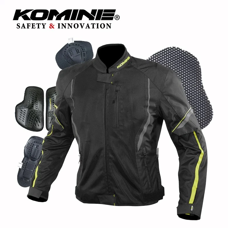 日本KOMINE夏入门级网眼骑行夹克男女摩托车防摔服带CE护具JK-146