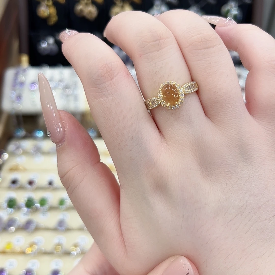 银S925镶嵌戒指水晶