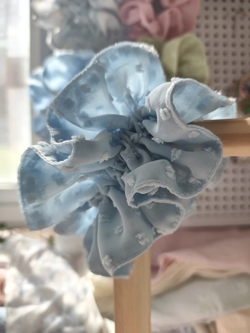 发绳皮筋头绳发圈蓝色百搭日韩飘带温柔原创设计甜美甜美风头饰