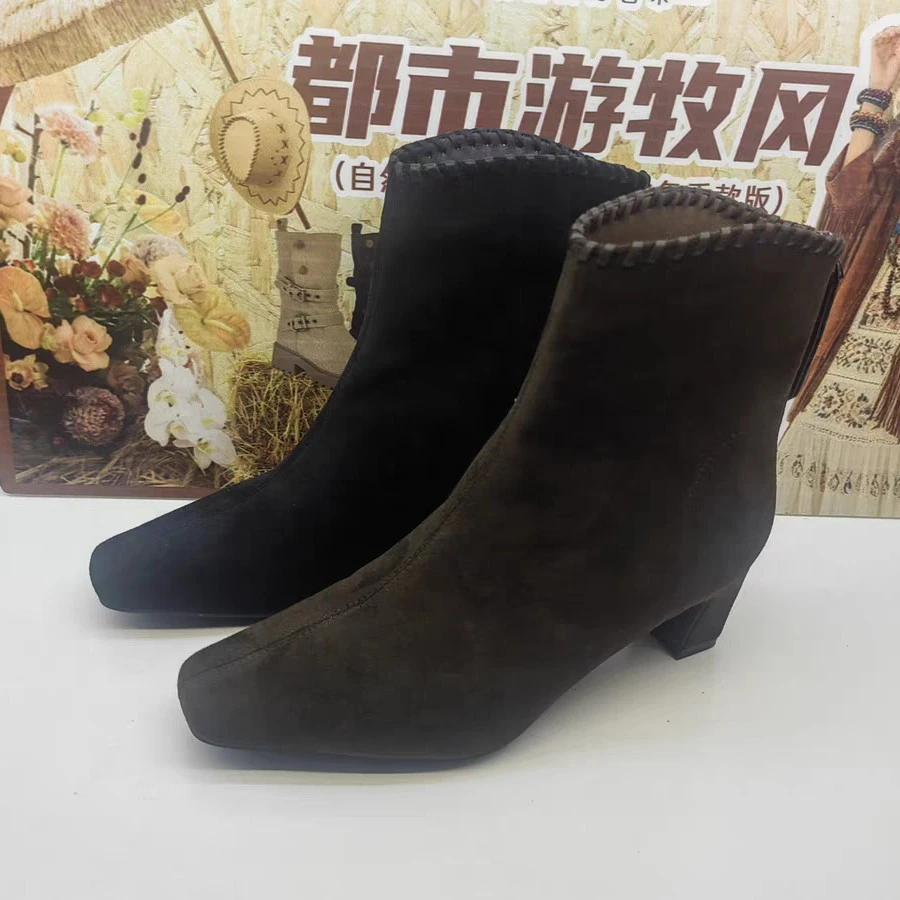 轩美诗552M20170专柜正品百搭舒服加绒时尚裸靴