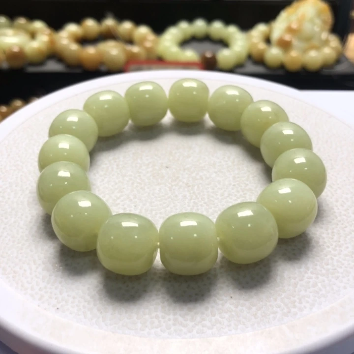 和田玉手串未镶嵌卡14