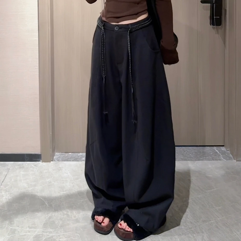 【钻石店铺优选】早秋新款韩系百搭显瘦高腰休闲裤阔腿裤女