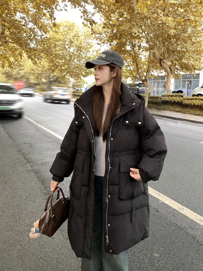 冬季时尚连帽羽绒服百搭女款2615