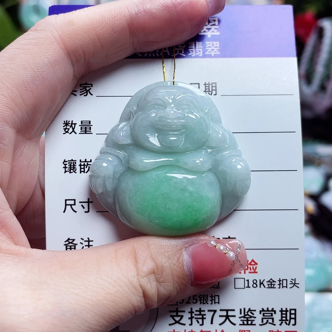 翡翠未镶嵌颈饰佛公05
